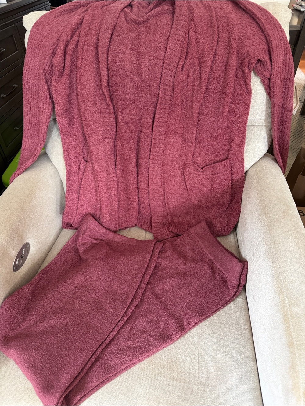 Barefoot Dreams Women's Cozy Cardigan & Pants Set - Rose